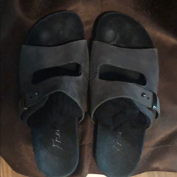 Free People leather flat slide sandals - Picture 5 of 9
